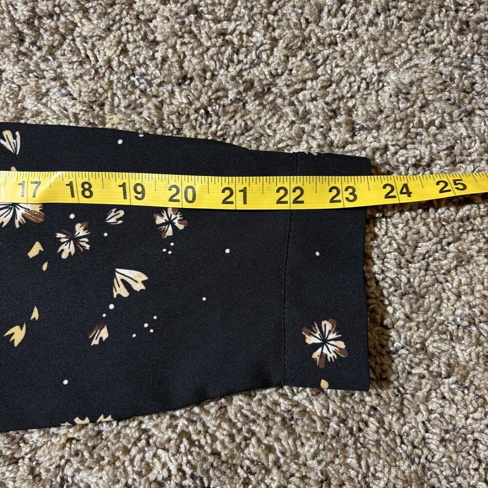 Hilary Radley Floral Blouse Black Gold V-Neck Long Sleeve Button Dark Academia L - Picture 11 of 13